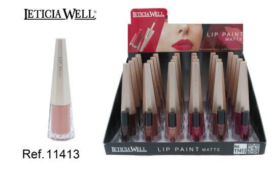 Lip paint matte con tester 24/u para maquillaje