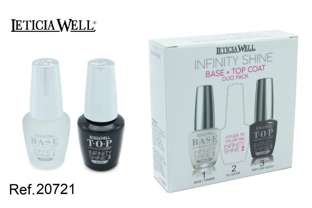 Pack base+top coat Infinity Shine 12/u Leticia Well