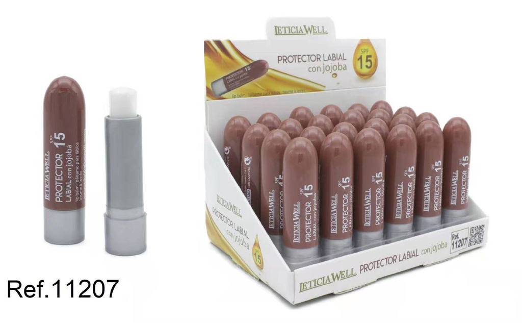 Protector labial con jojoba 24/u Leticia Well para hidratación