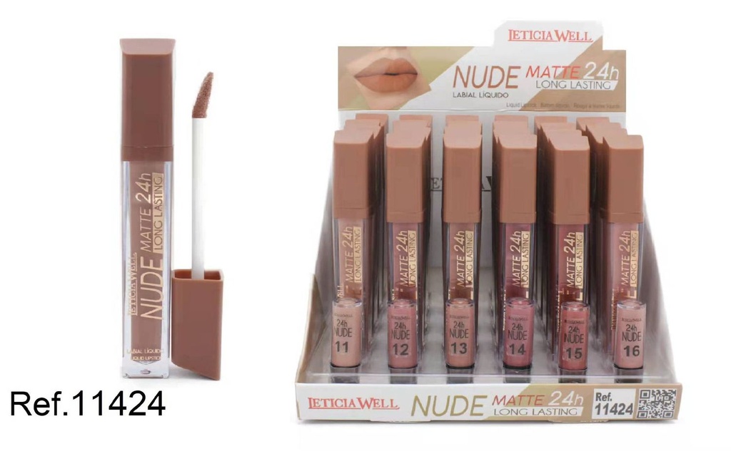 Brillo labial nude matte 24h 24/u maquillaje