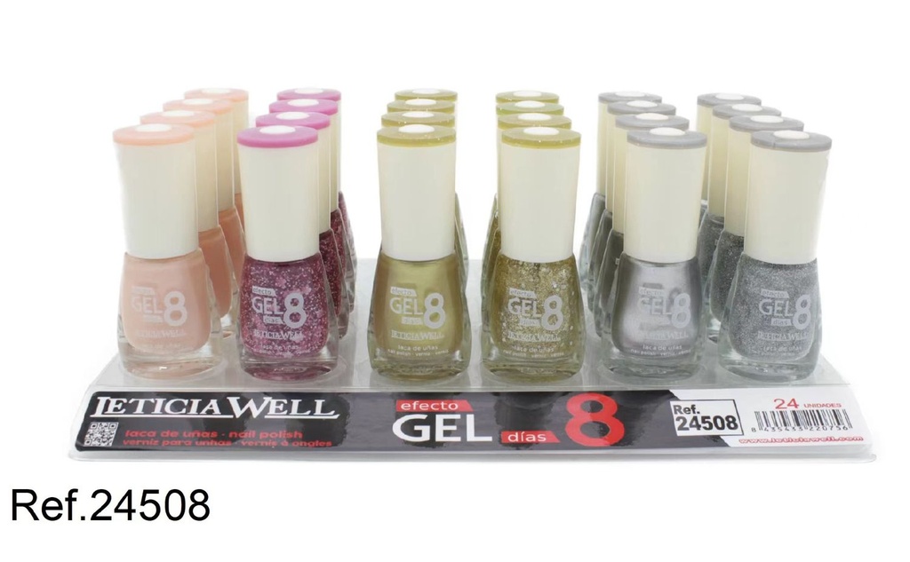 Esmalte de uñas efecto gel 24/u Leticia Well para manicura