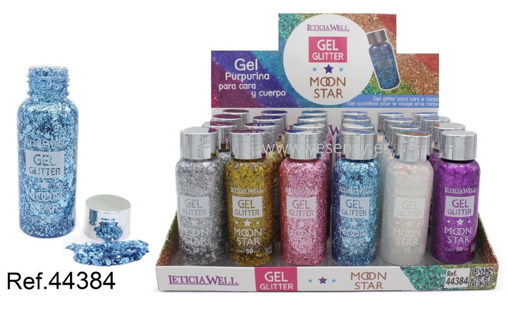 Gel glitter Moon Star 24/u 44384 para uñas decorativas
