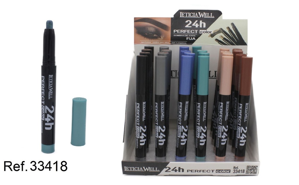 Sombra de ojos Pen Perfect Color 24h 33418 24/u Leticia Well para maquillaje