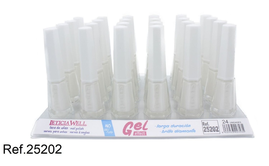 Laca de uñas gel efecto blanco 24/u