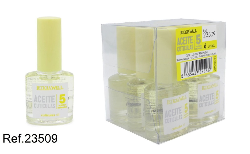 Aceite de cutículas Leticia Well 6/u para uñas y manicura