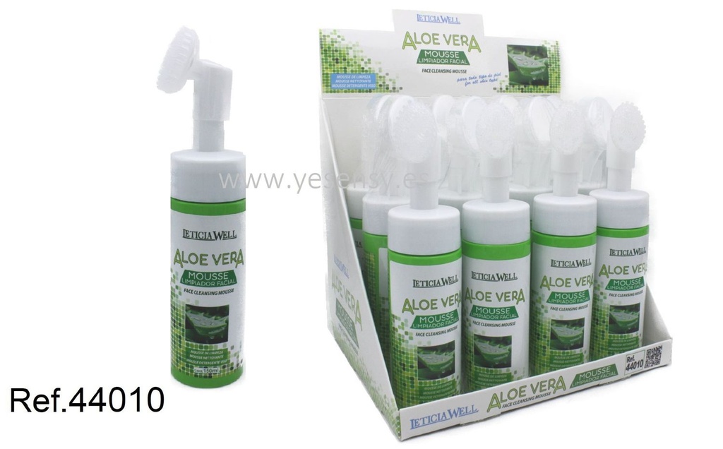 Mousse limpiador facial aloe vela 12/u