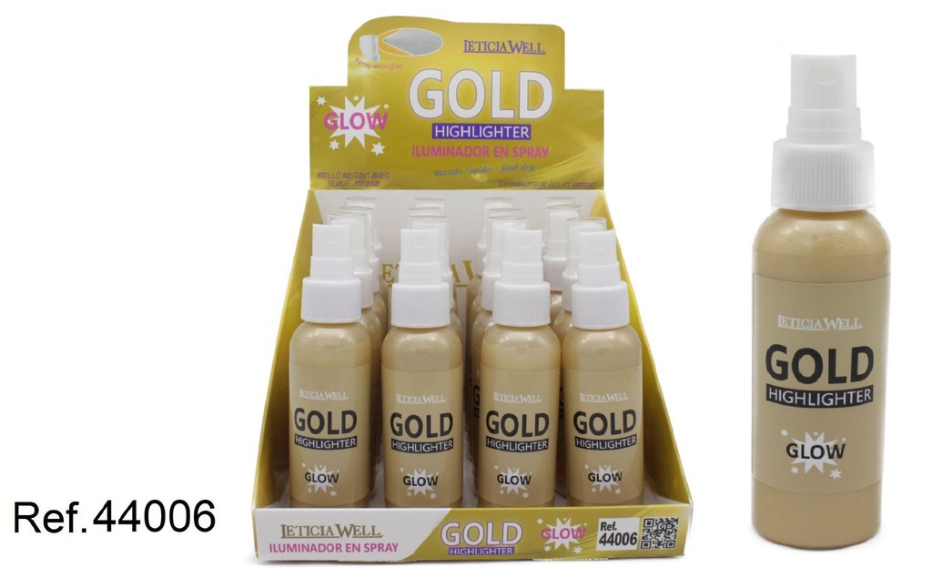 Spray iluminador Gold Glow 16/U - Cosméticos de belleza