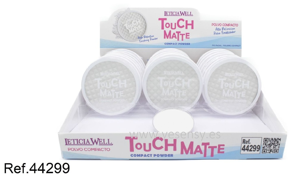 Polvo compacto blanco Touch Matte 18/u 44299 L.W para maquillaje