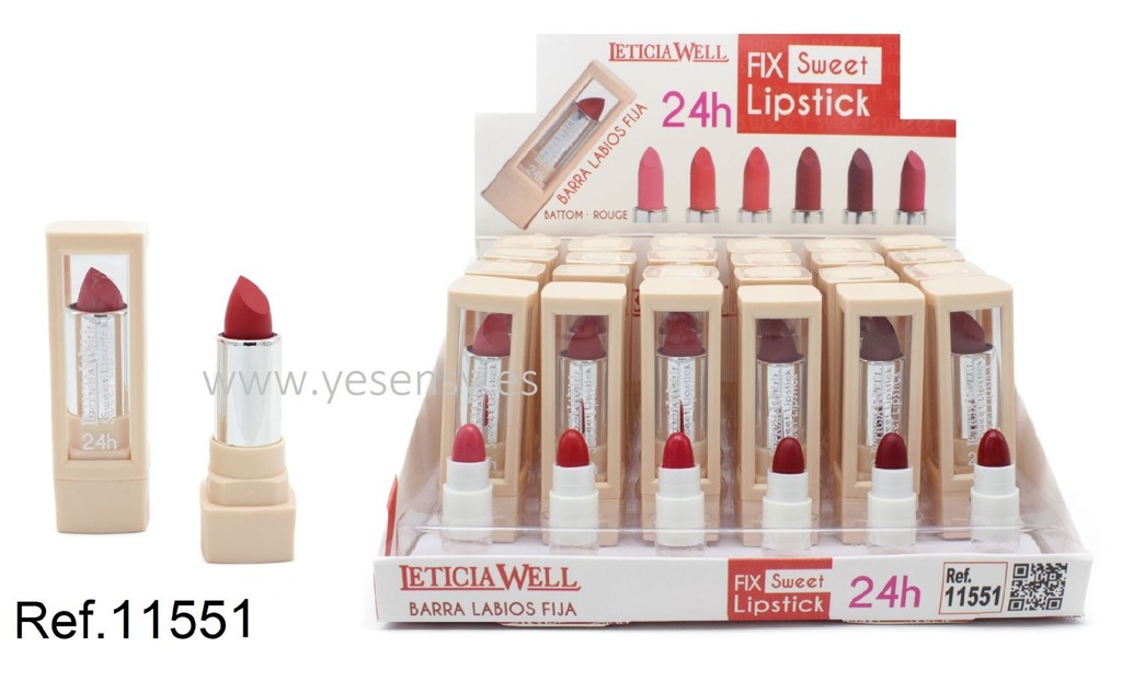 Barra de labios 24h fix sweet 24/u para maquillaje