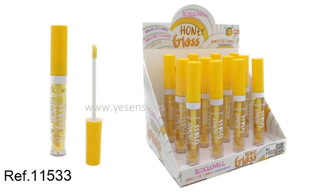 Lip gloss brillo honey 12/U - Cosméticos