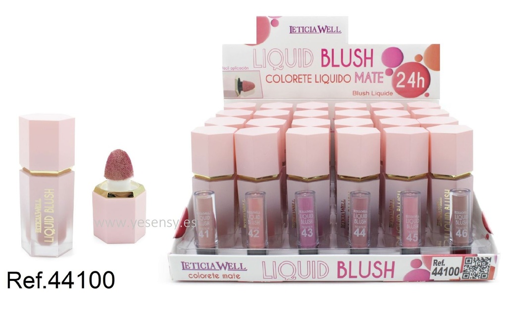 Colorete mate líquido 24h 24/u Leticia Well para maquillaje