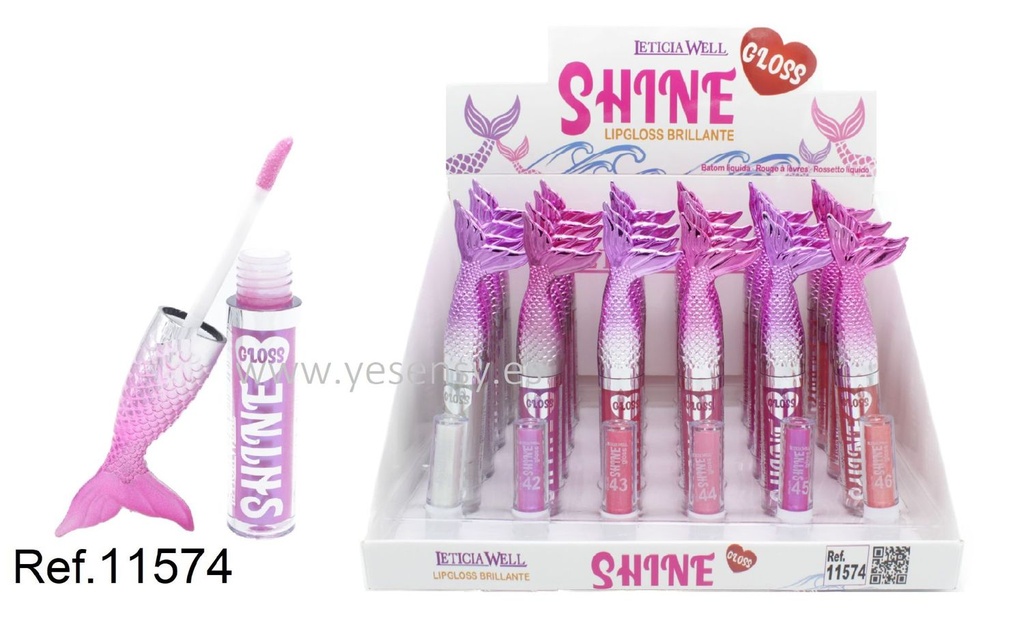 Brillo labial shine sirena 24/u 11574 para maquillaje