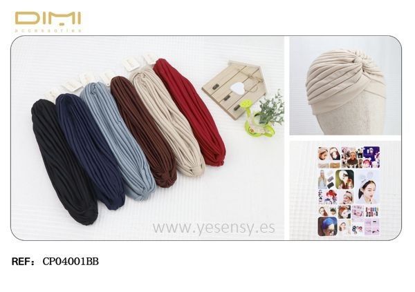 Gorro turbante 12/u CP04001BB para cabello