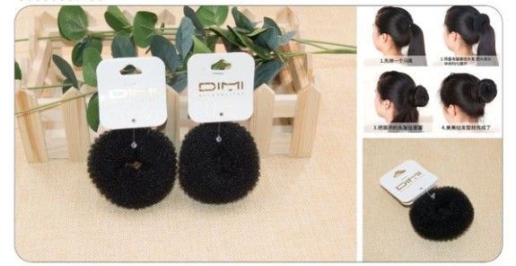 Donuts negros para cabello 6cm 12 unidades