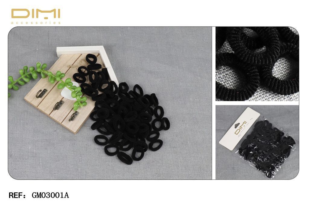 Gomitas negras para el cabello 24pcs para peinados