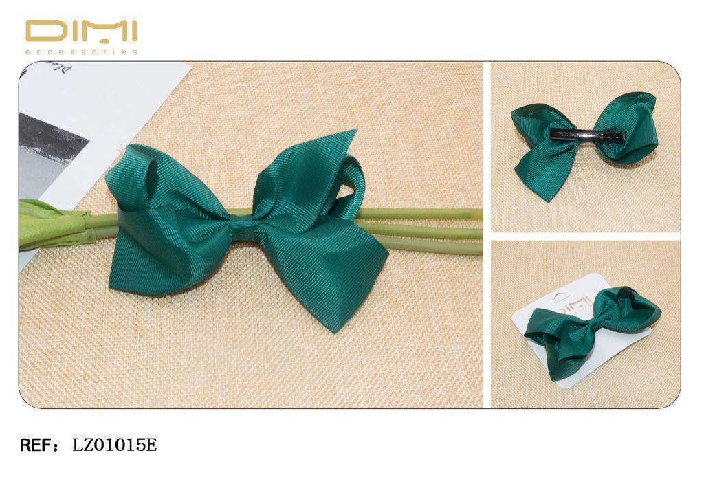 LAZO VERDE 12CM C/PINZA 24/U - Lazo Verde con Pinza para Cabello 