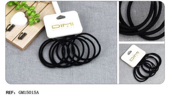 Goma negra 5 cm 24/U GM15015A - Accesorios y pinzas para el cabello