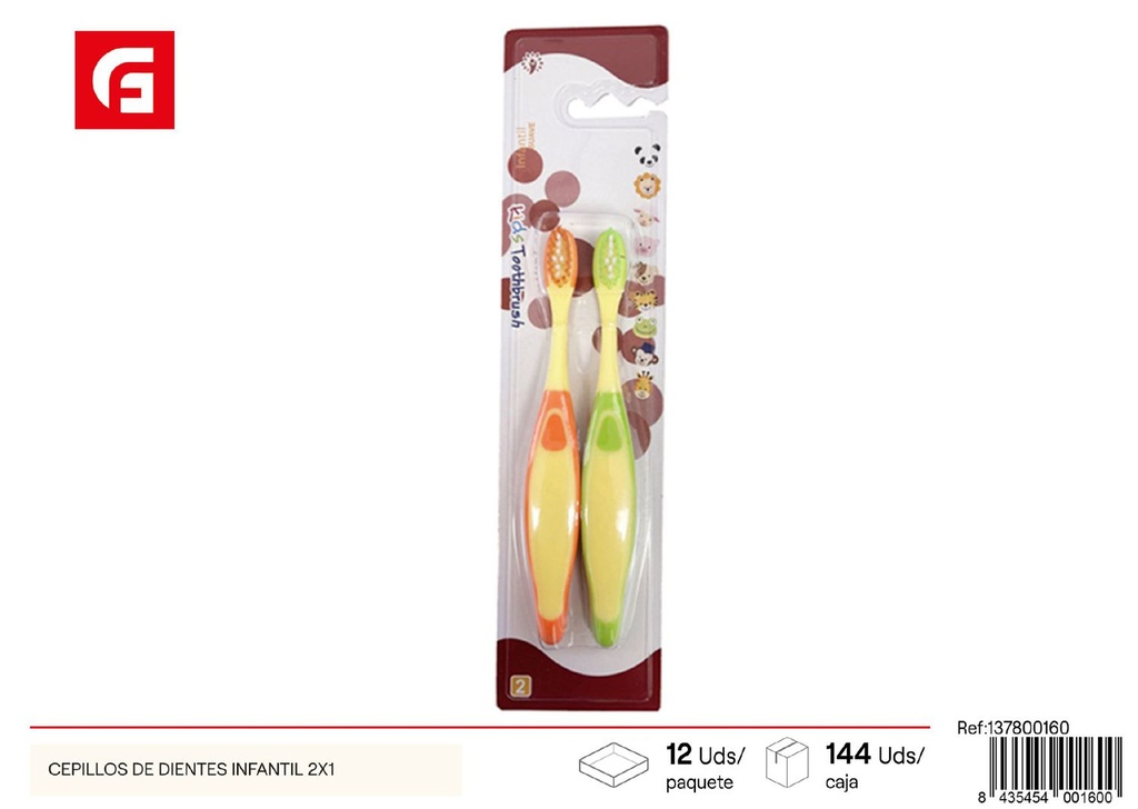 Cepillos de dientes infantil 2x1 - Productos de cuidado personal