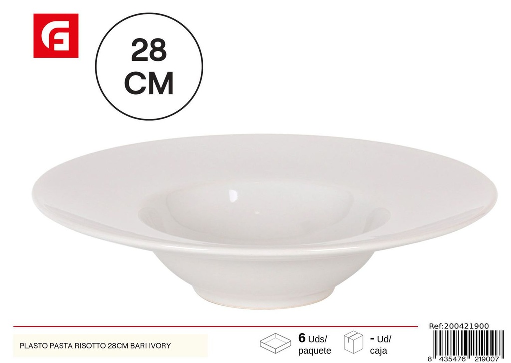 Plato para risotto de cerámica 28cm Bari Ivory