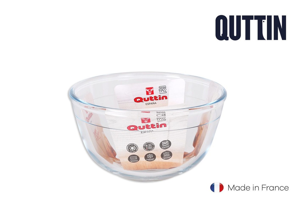 Bol mezclador de vidrio 14 cm 820 cc - Cristalería
