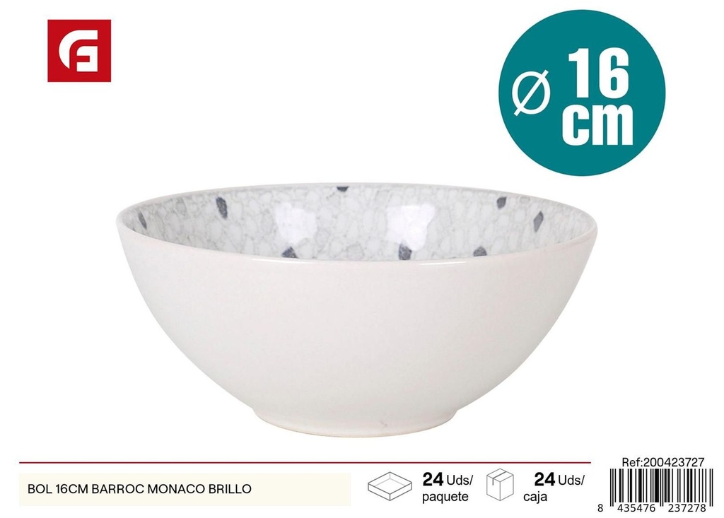 Bol 16cm Barroc Mónaco brillo - Vajilla decorativa