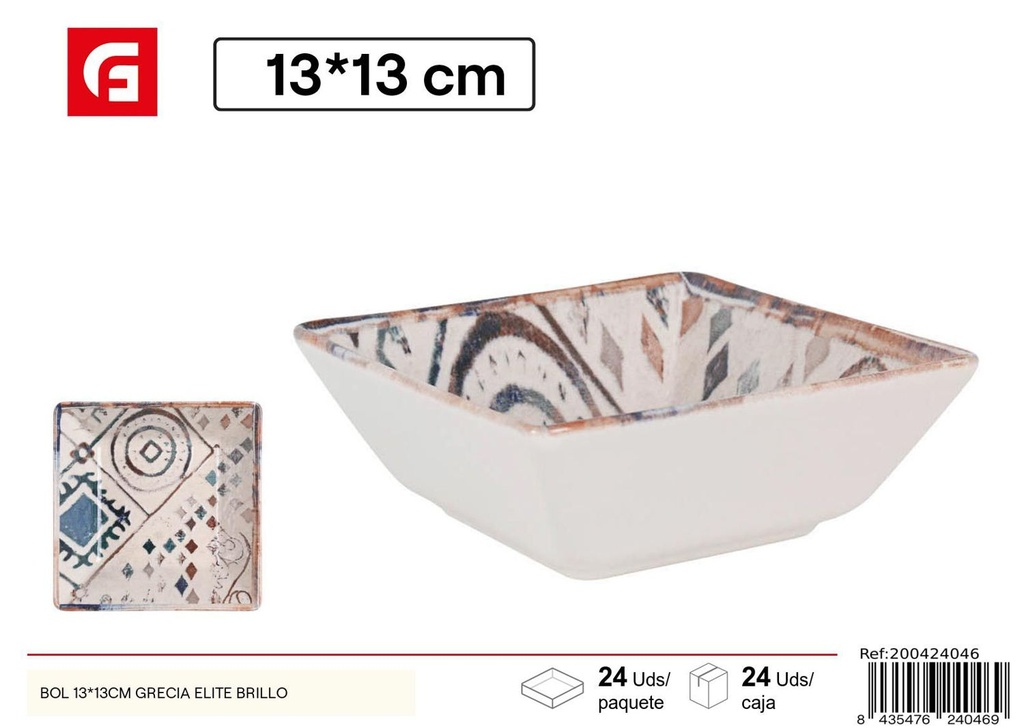 Plato decorativo de vidrio 13*13cm - Vajilla decorativa