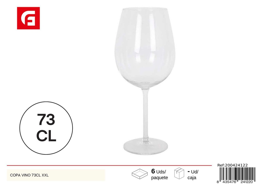 Copa de vino de vidrio 73cl XXL