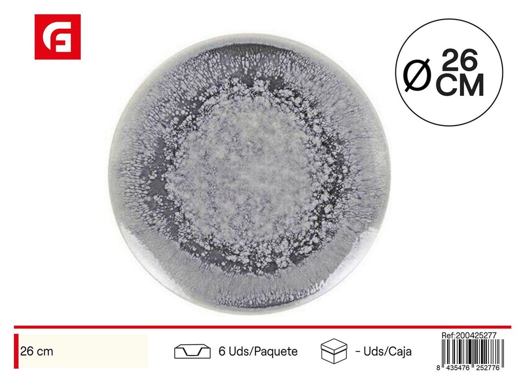 Plato llano Adhara Monaco brillante de 26 cm - Vajilla decorativa