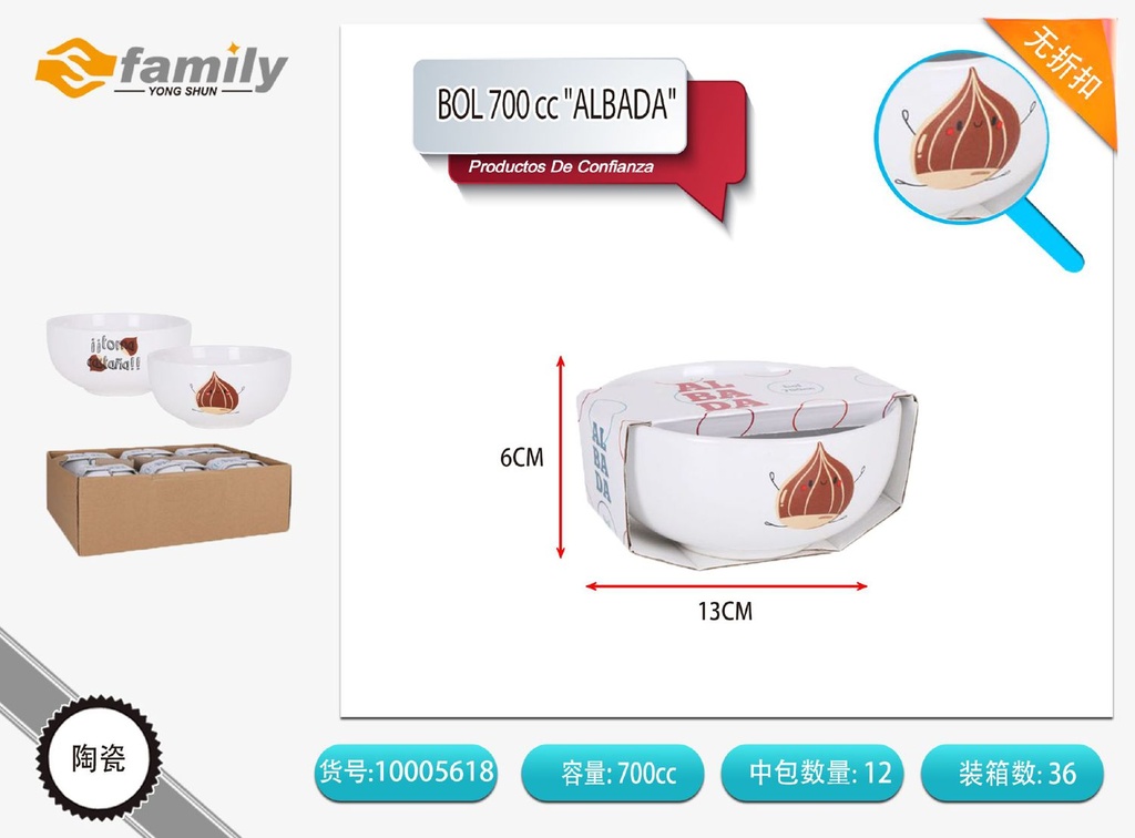 Bol 700cc Albada para servir alimentos