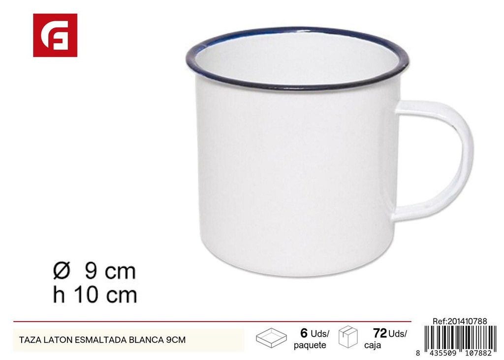 Taza esmaltada blanca 9cm