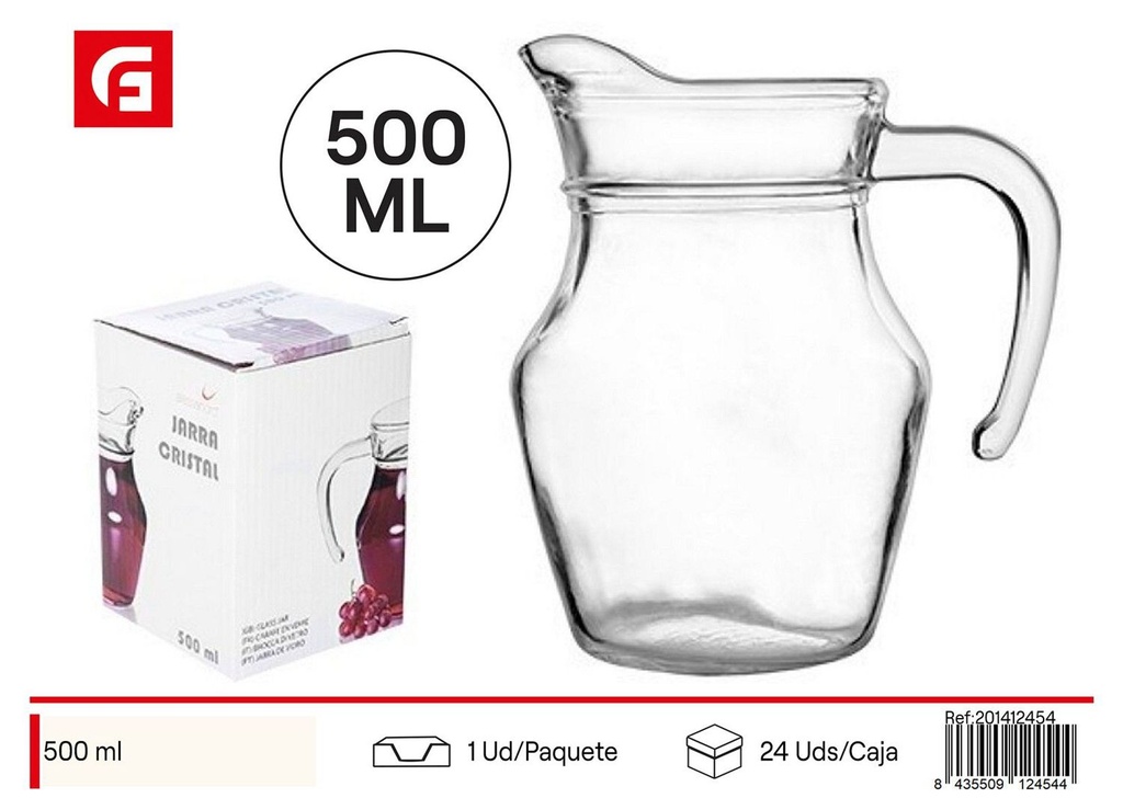 Jarra de cristal 500ml para bebidas