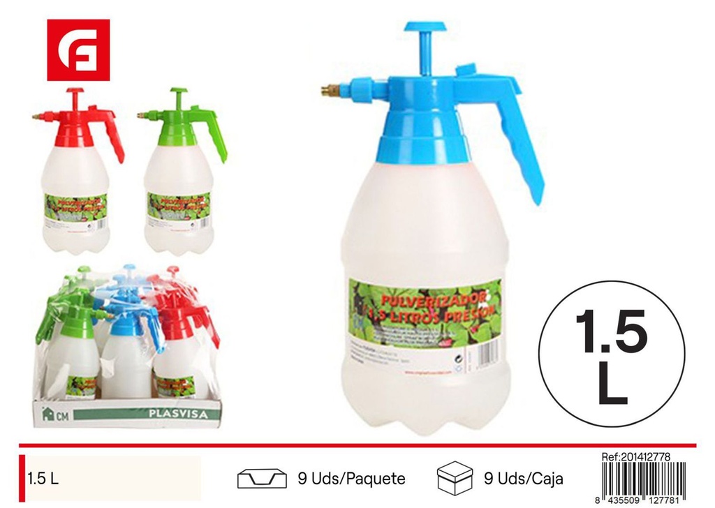 Pulverizador de alta presión 1.5L para jardín y riego