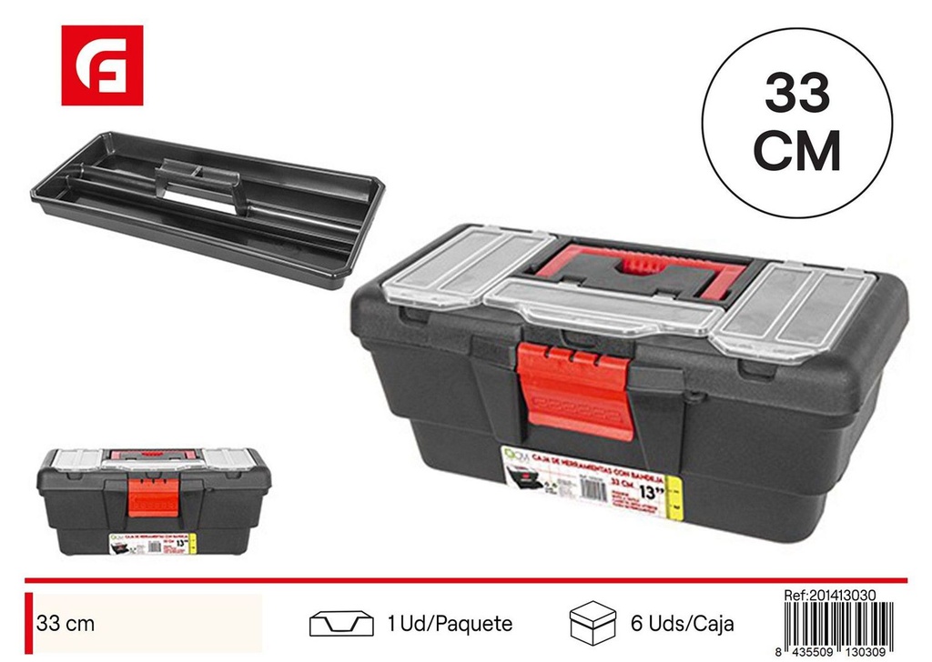 Caja de herramientas 33 cm con bandeja - Ferretería