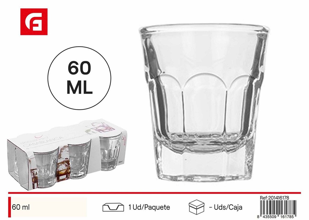 Vasos de cristal pack de 6 chupitos Casablanca