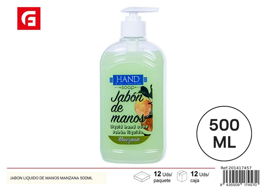 Jabón líquido de manos manzana 500ml