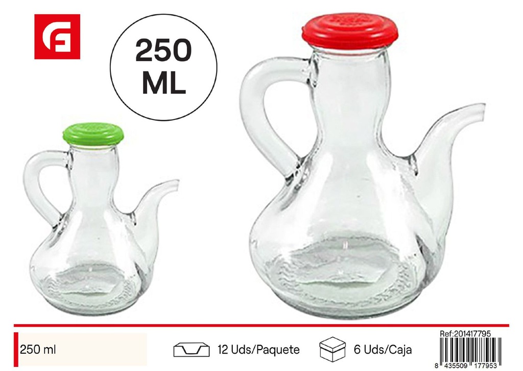 Aceitera Arcuza 250ml tapa plástica - Envases de vidrio