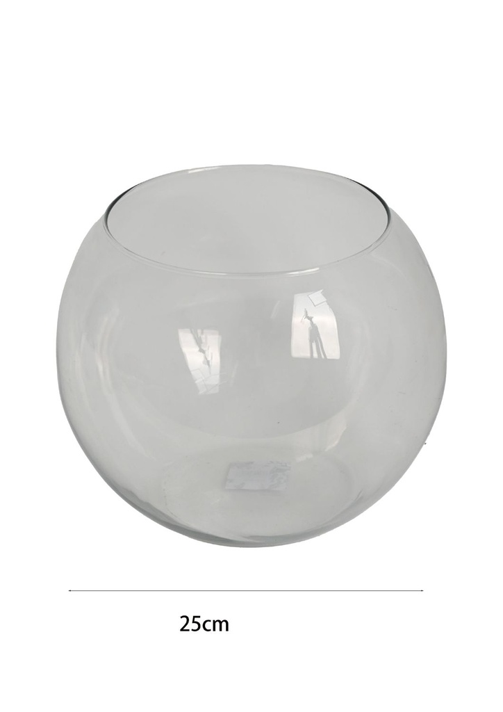 Pecera de vidrio 25cm para decoración y peces