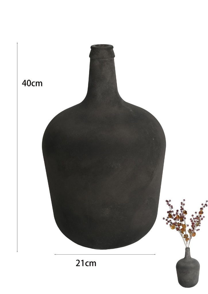 Garrafa envejecida negra 10L - Decoración de flores