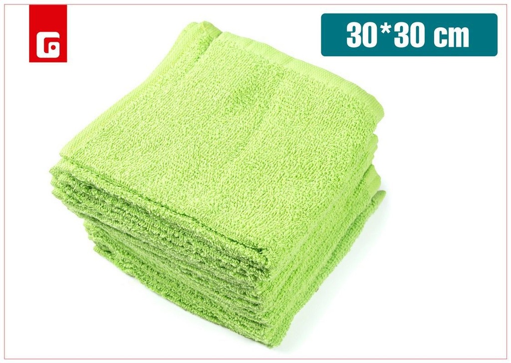 Toalla facial verde Roma 30x30 300gr para baño