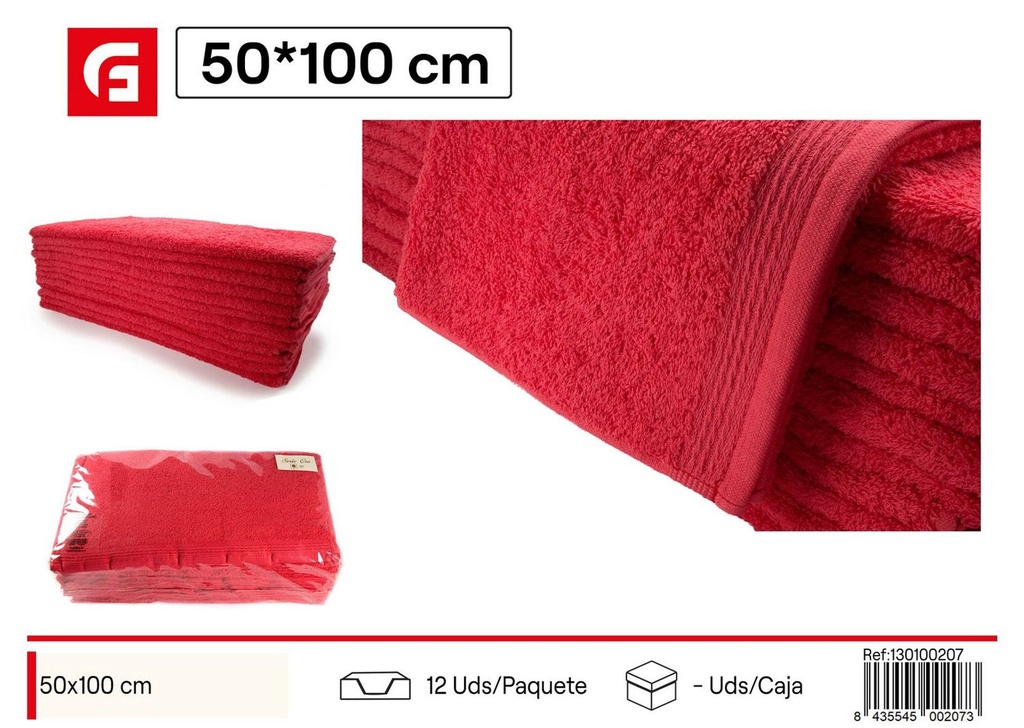 Toalla roja 50*100 lavabo - Textiles de hogar
