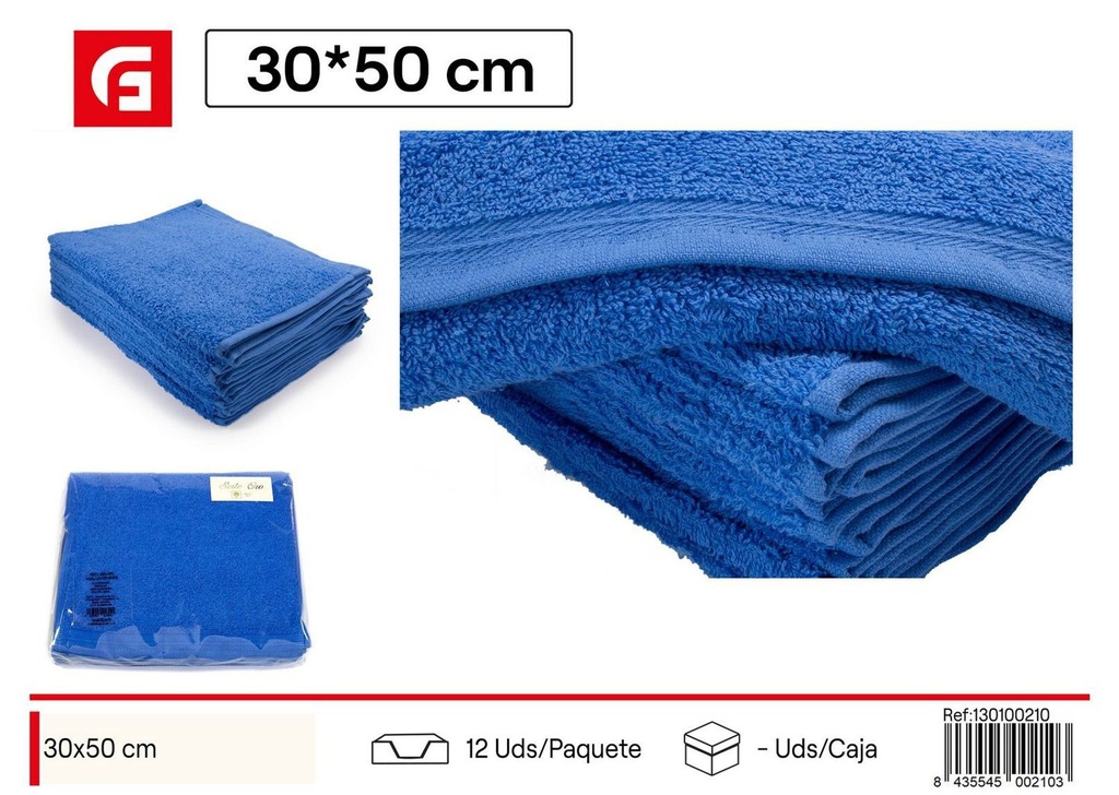 Toalla azul 30x50cm - Textiles para baño