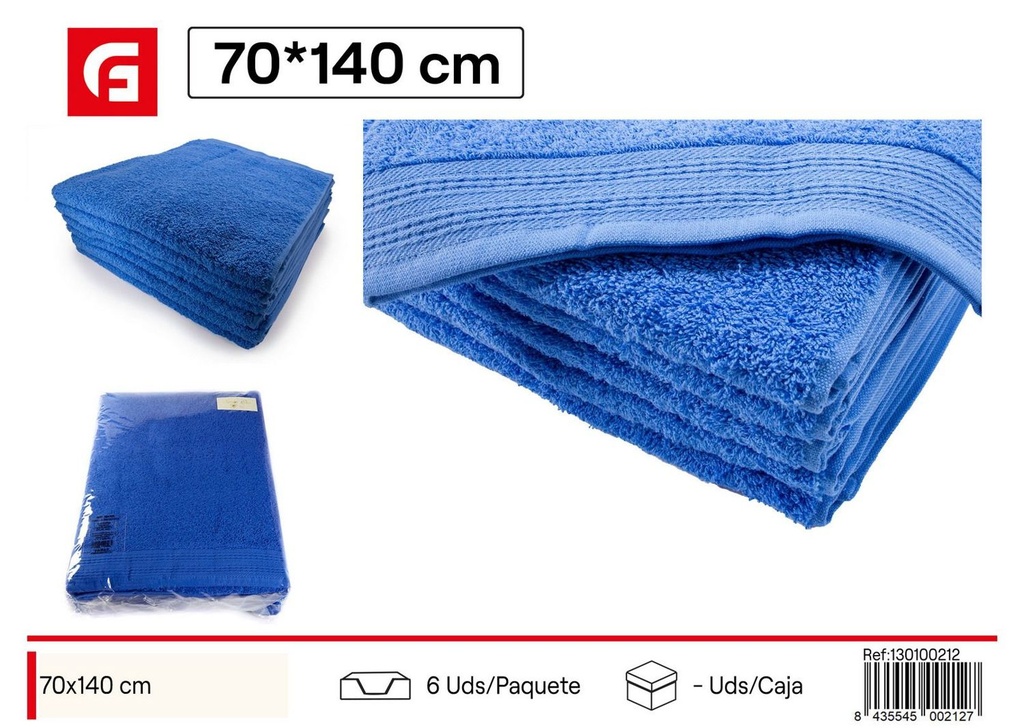 Toalla azul 70x140cm para ducha