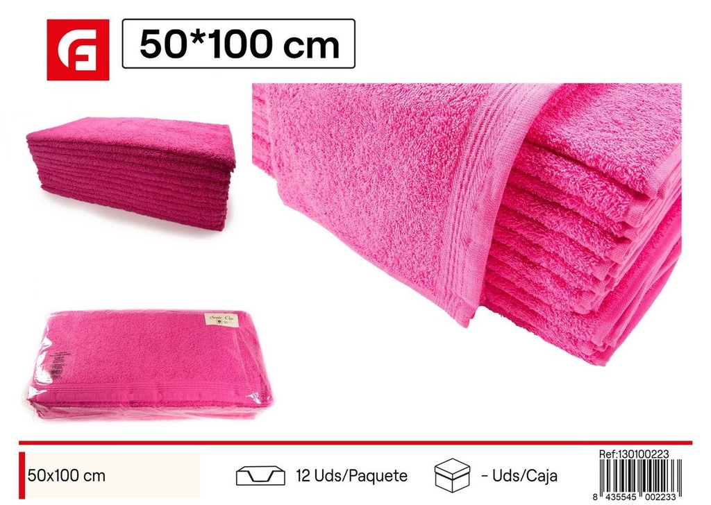 Toalla fucsia 50x100 cm lavabo - Textiles de hogar