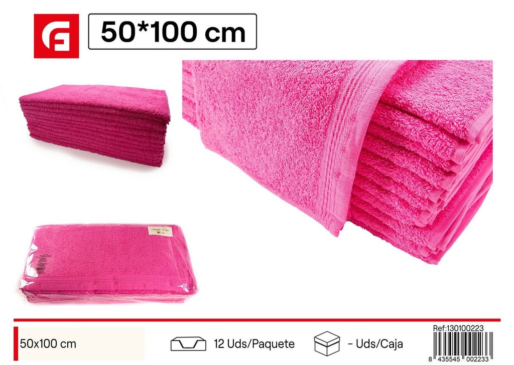 Toalla fucsia 50x100 cm para lavabo