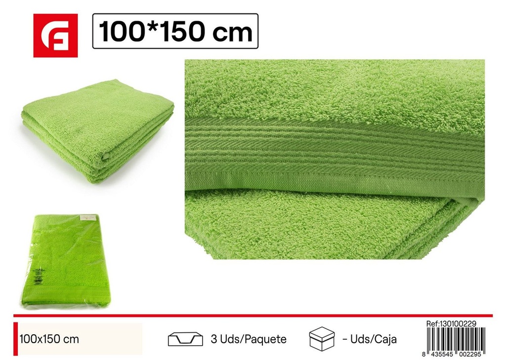 Toalla baño Kiwi 100x150cm para baño y ducha