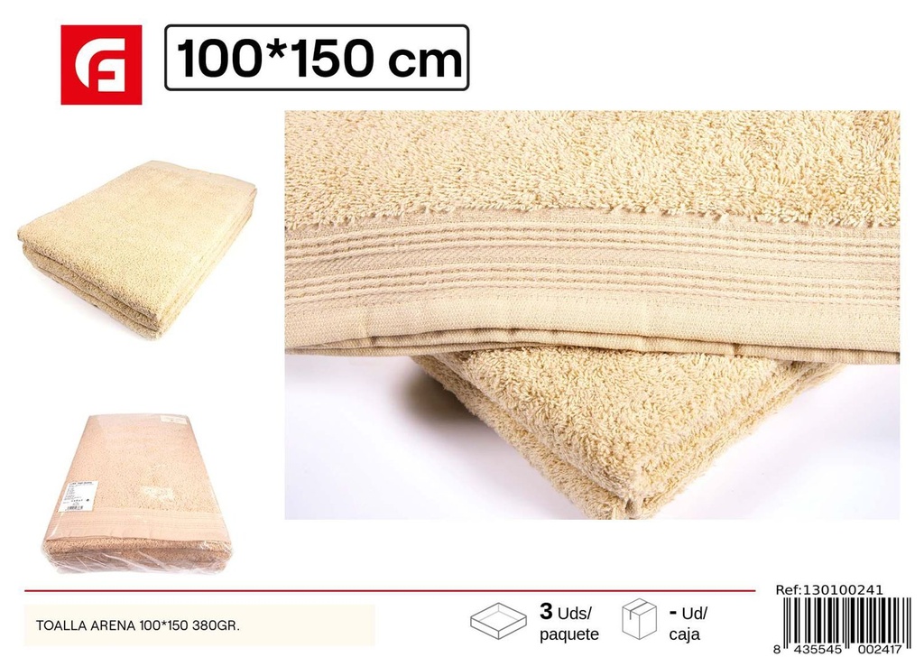 Toalla arena 100x150 cm - Textil de baño