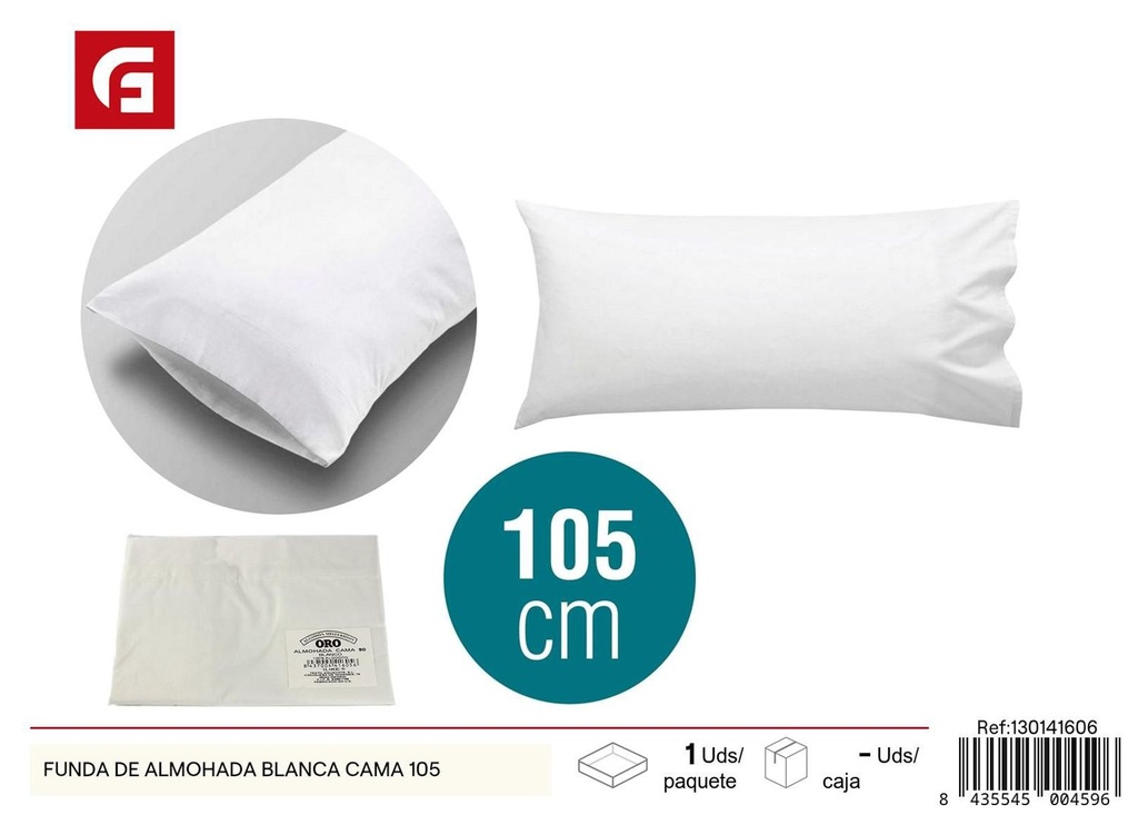 Funda de almohada blanca cama 105 para dormitorio