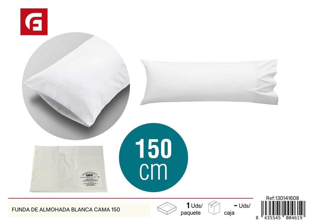 Funda de almohada blanca cama 150 para dormitorio