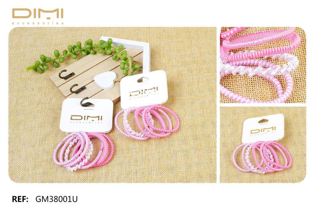 Gomas Pink 12/U - Gomas para el cabello de color rosa