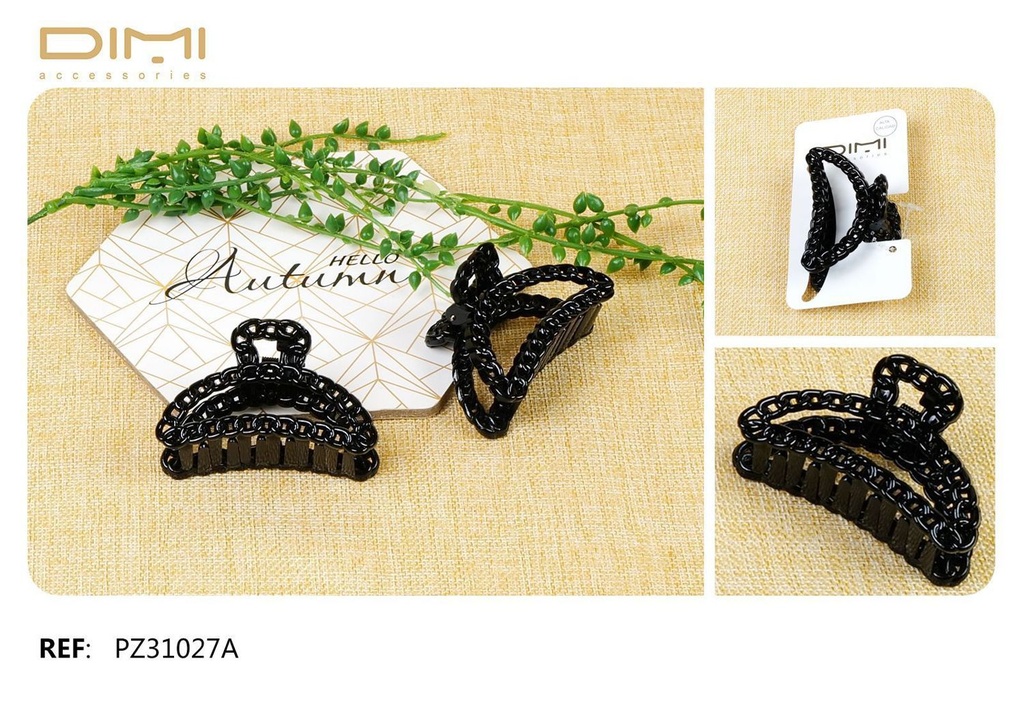 Pinza negra 7 cm 12 unidades - Accesorios para el cabello
